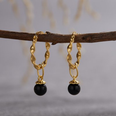 S925 Sterling Silver Earrings with Natural Agate Lapis Lazuli and Colorful Gemstones
